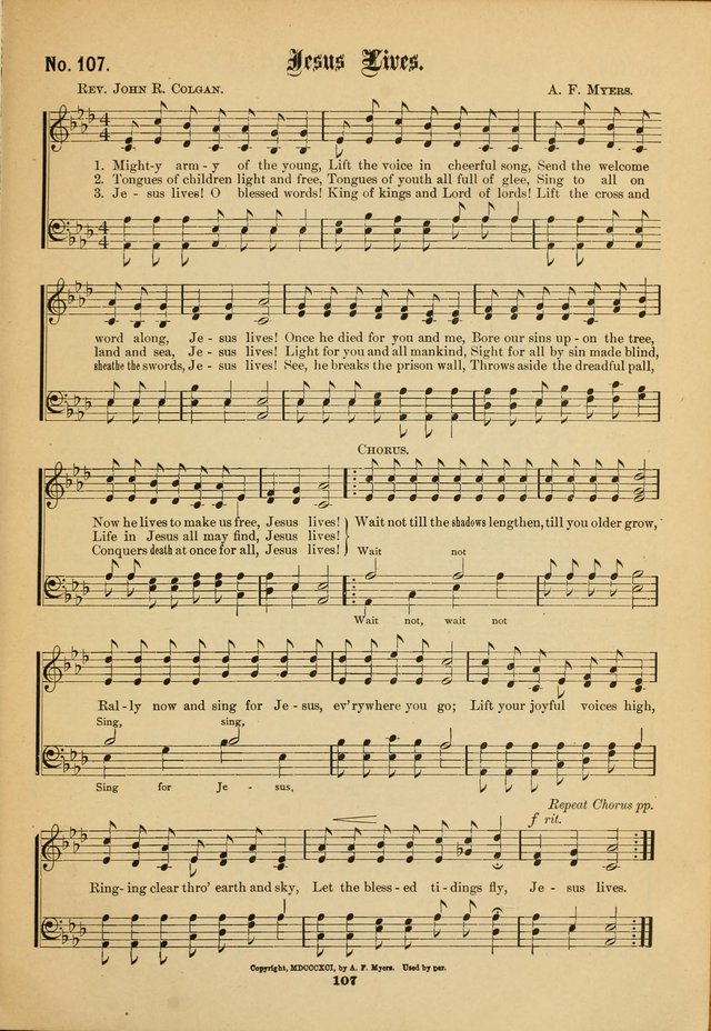 The Voice of Praise: a compilation of the very best sacred songs for use in Sunday Schools and praise services page 107