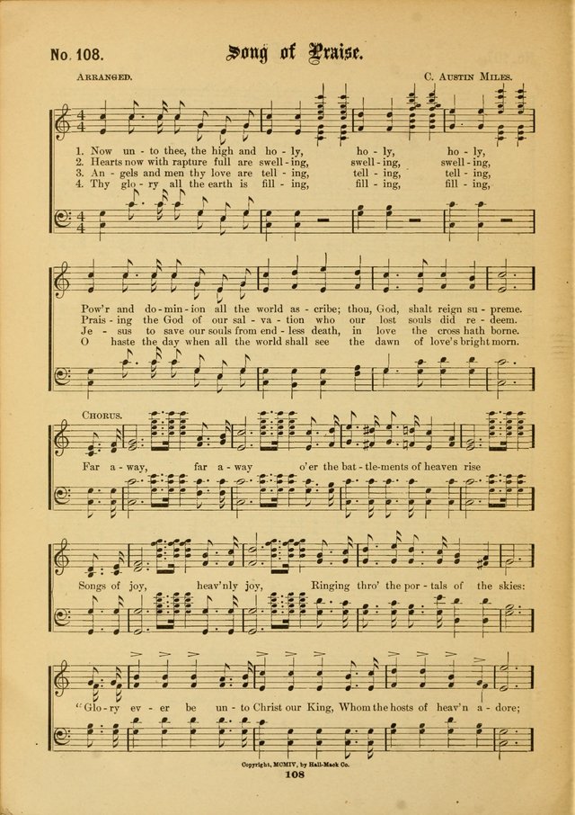 The Voice of Praise: a compilation of the very best sacred songs for use in Sunday Schools and praise services page 108