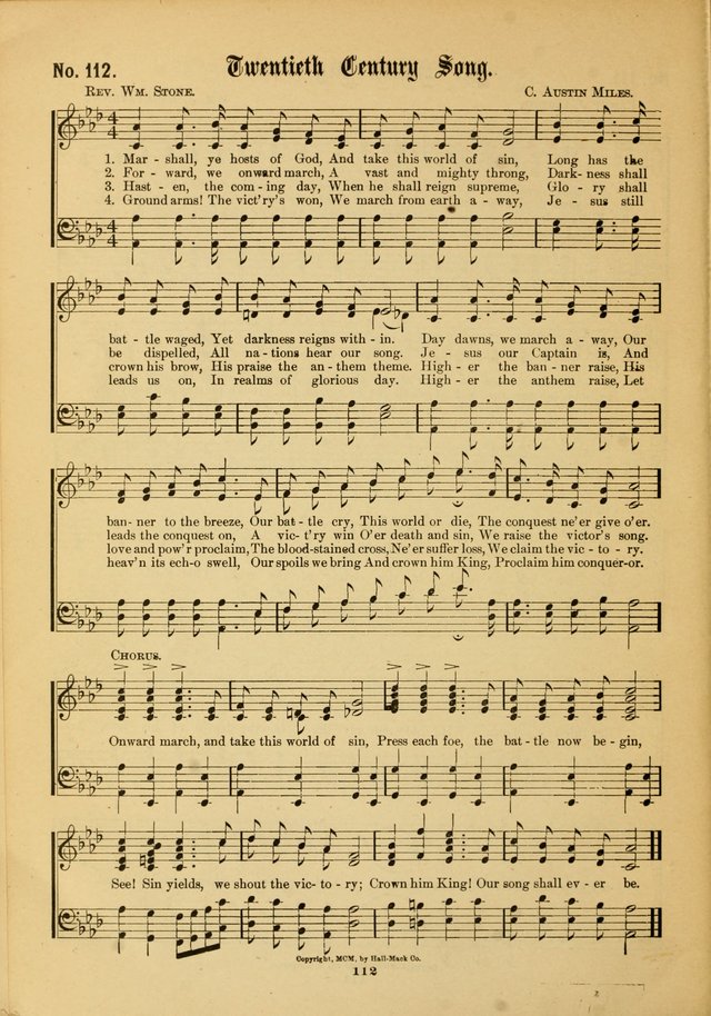 The Voice of Praise: a compilation of the very best sacred songs for use in Sunday Schools and praise services page 112
