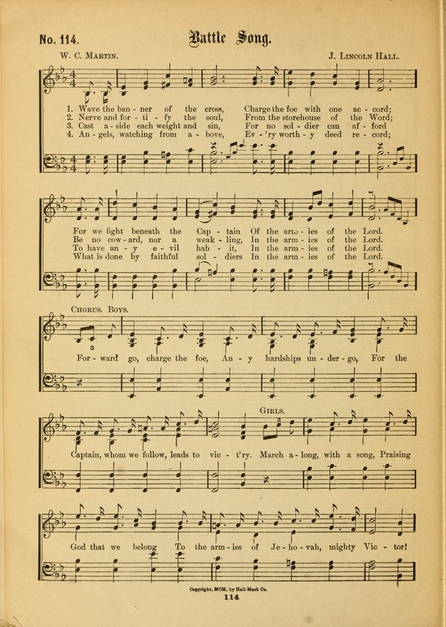 The Voice of Praise: a compilation of the very best sacred songs for use in Sunday Schools and praise services page 114