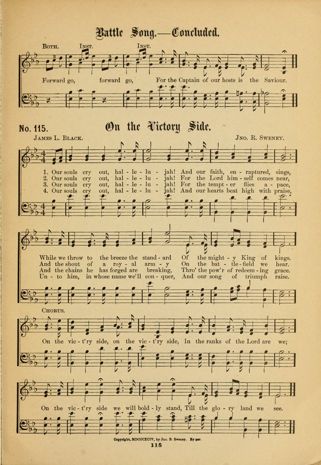 The Voice of Praise: a compilation of the very best sacred songs for use in Sunday Schools and praise services page 115