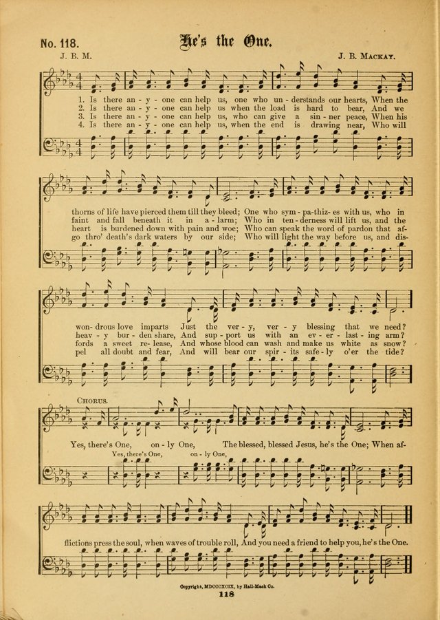 The Voice of Praise: a compilation of the very best sacred songs for use in Sunday Schools and praise services page 118