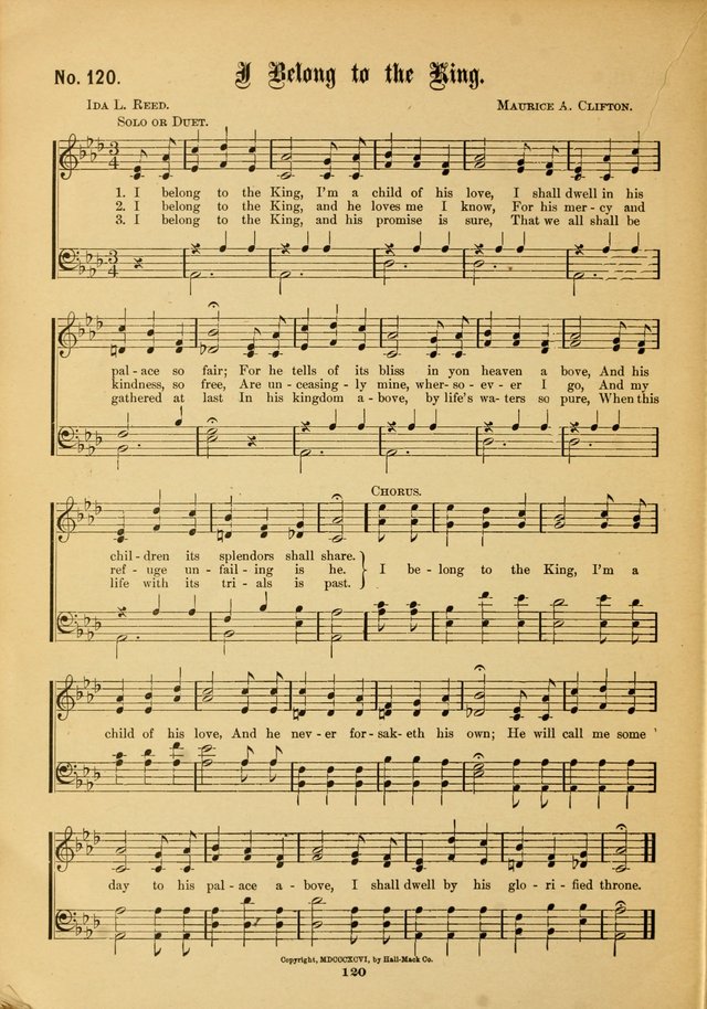 The Voice of Praise: a compilation of the very best sacred songs for use in Sunday Schools and praise services page 120