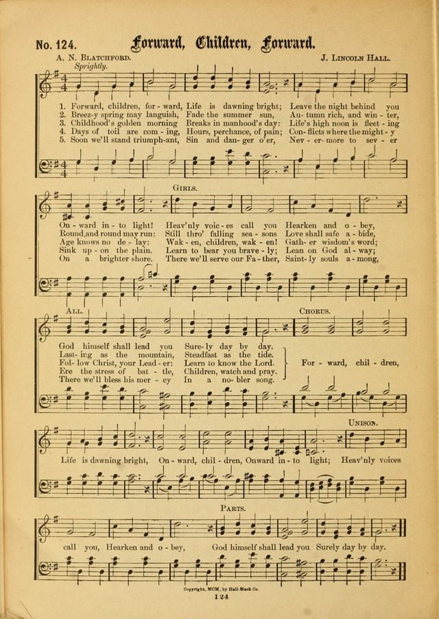 The Voice of Praise: a compilation of the very best sacred songs for use in Sunday Schools and praise services page 124