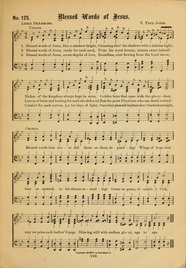 The Voice of Praise: a compilation of the very best sacred songs for use in Sunday Schools and praise services page 125