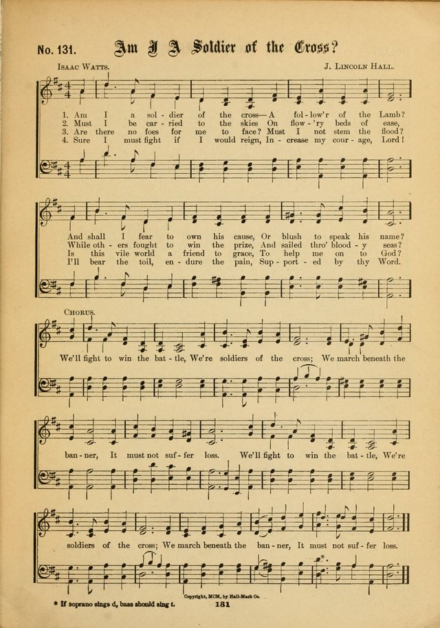The Voice of Praise: a compilation of the very best sacred songs for use in Sunday Schools and praise services page 131