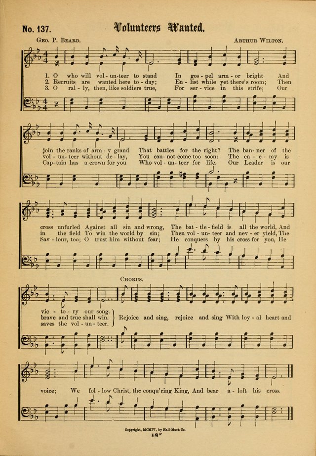 The Voice of Praise: a compilation of the very best sacred songs for use in Sunday Schools and praise services page 137