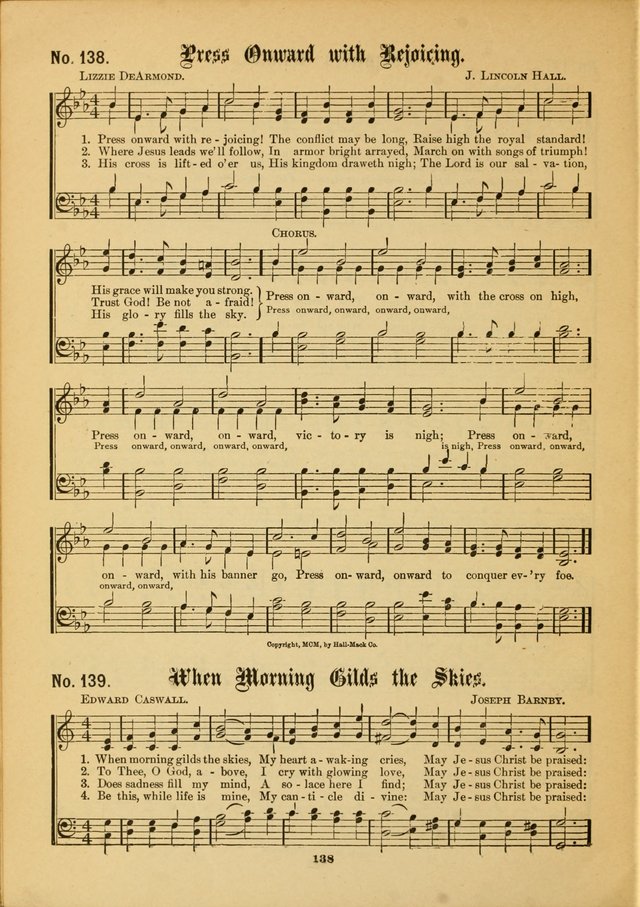 The Voice of Praise: a compilation of the very best sacred songs for use in Sunday Schools and praise services page 138