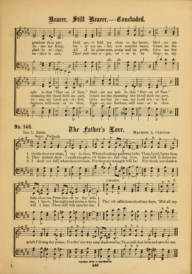 The Voice of Praise: a compilation of the very best sacred songs for use in Sunday Schools and praise services page 143
