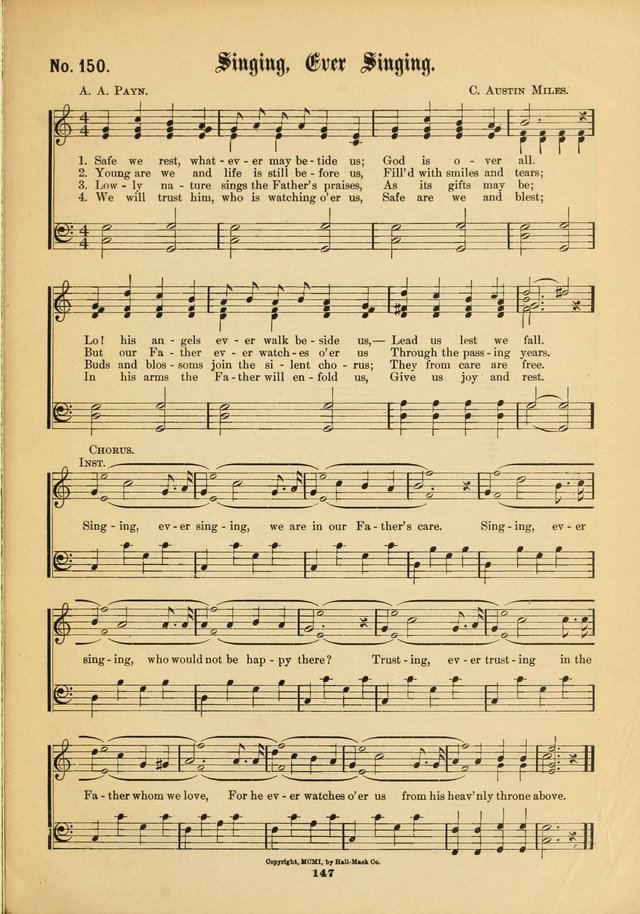 The Voice of Praise: a compilation of the very best sacred songs for use in Sunday Schools and praise services page 147