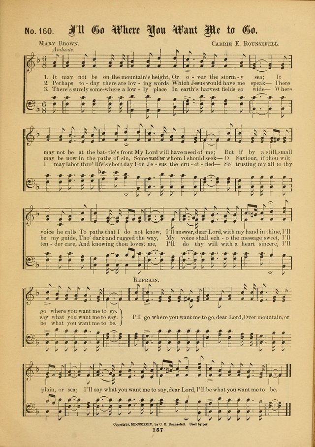 The Voice of Praise: a compilation of the very best sacred songs for use in Sunday Schools and praise services page 157