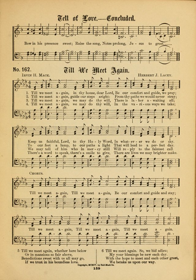 The Voice of Praise: a compilation of the very best sacred songs for use in Sunday Schools and praise services page 159