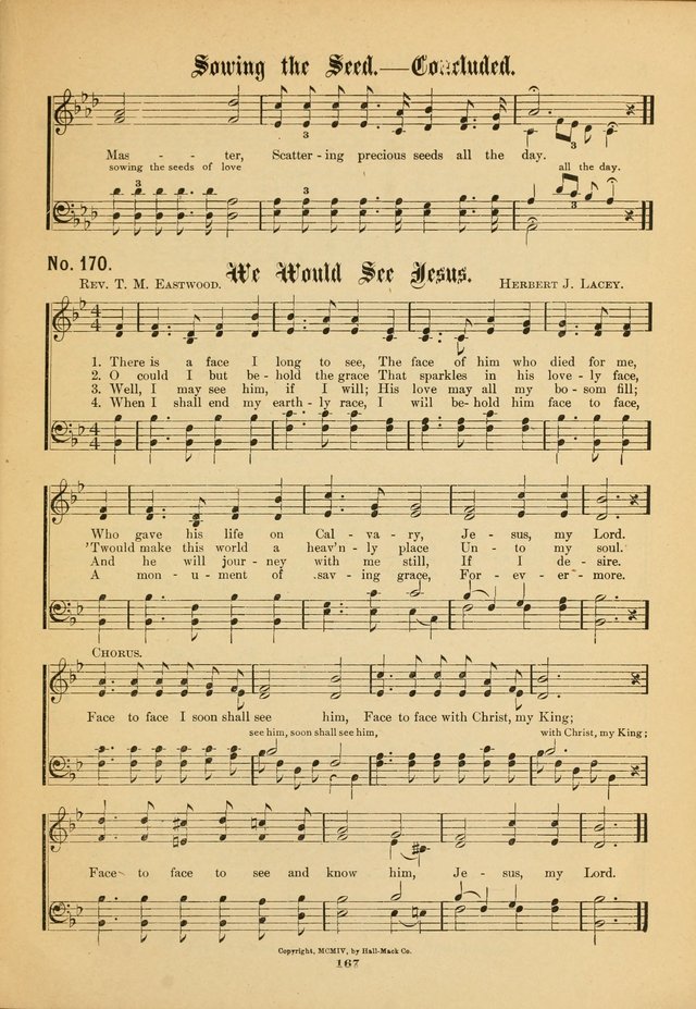 The Voice of Praise: a compilation of the very best sacred songs for use in Sunday Schools and praise services page 167