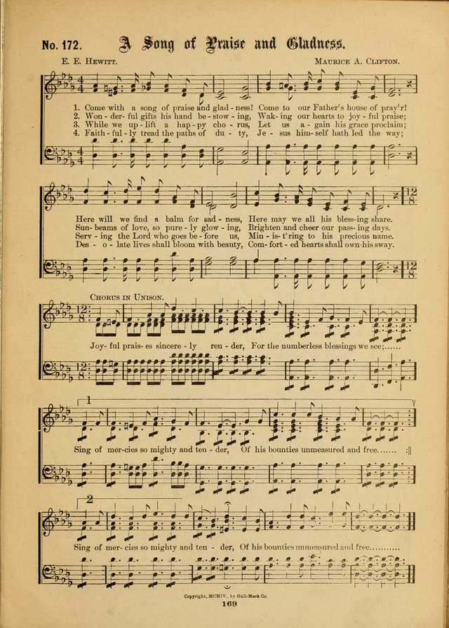 The Voice of Praise: a compilation of the very best sacred songs for use in Sunday Schools and praise services page 169