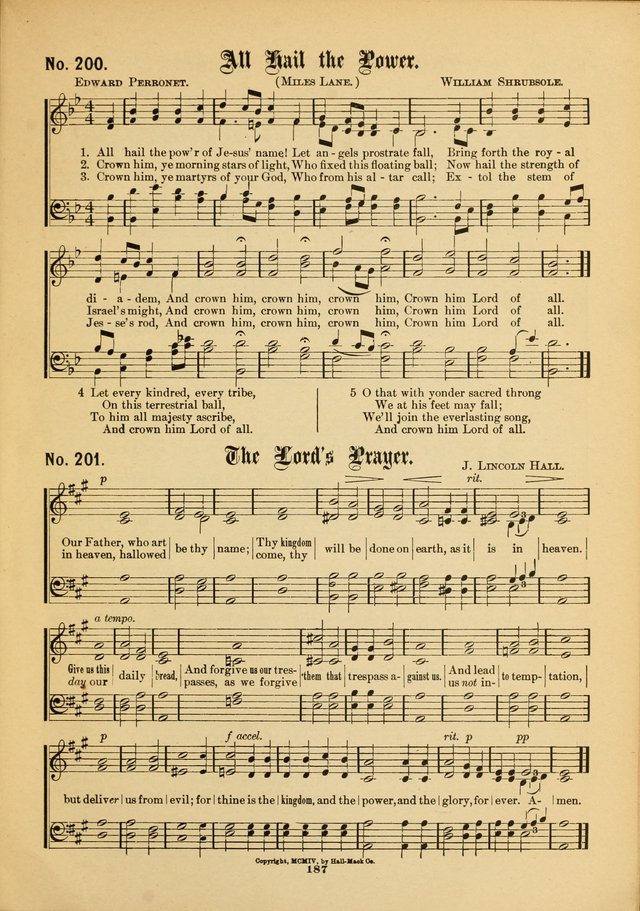The Voice of Praise: a compilation of the very best sacred songs for use in Sunday Schools and praise services page 187