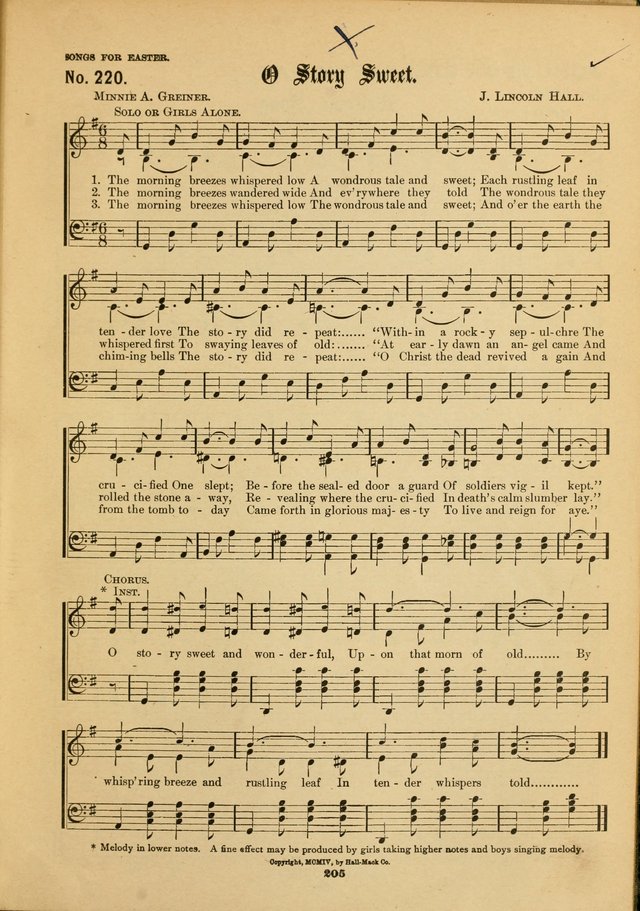 The Voice of Praise: a compilation of the very best sacred songs for use in Sunday Schools and praise services page 205