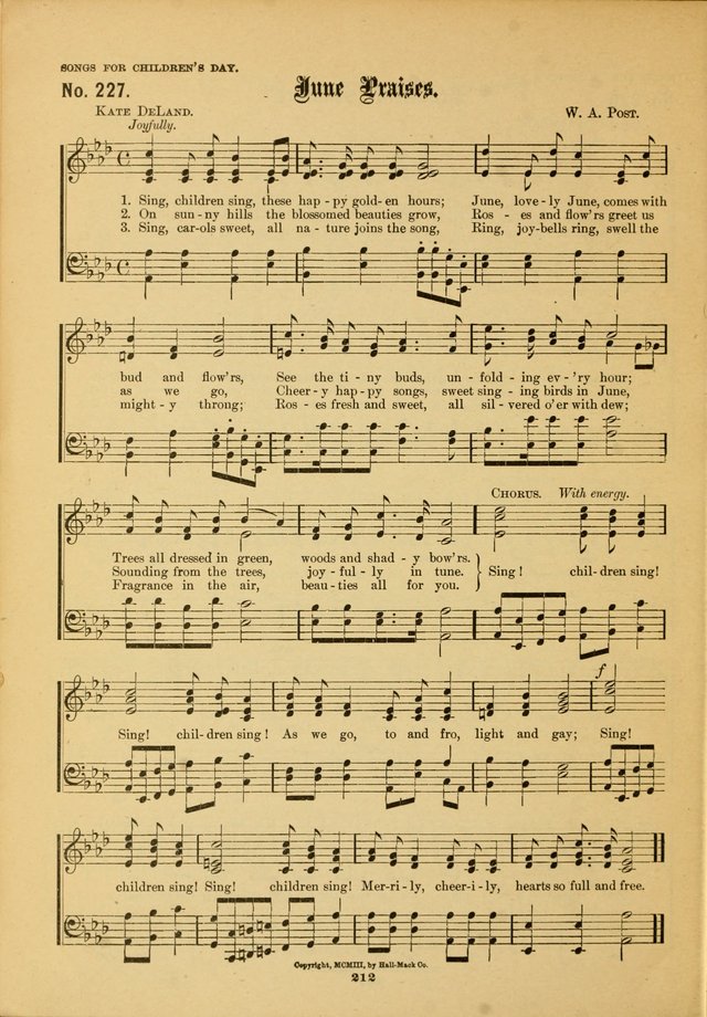 The Voice of Praise: a compilation of the very best sacred songs for use in Sunday Schools and praise services page 212