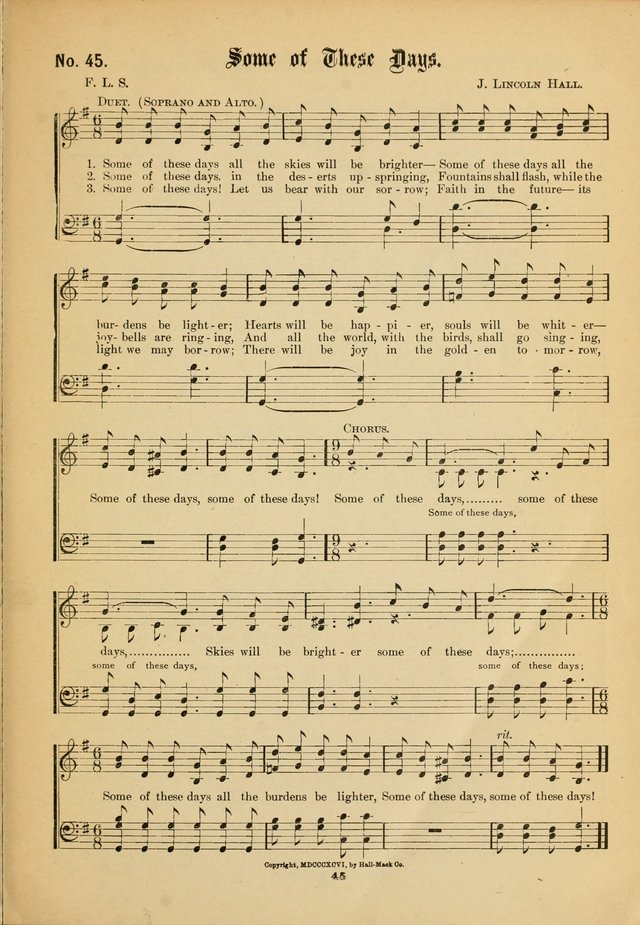 The Voice of Praise: a compilation of the very best sacred songs for use in Sunday Schools and praise services page 45