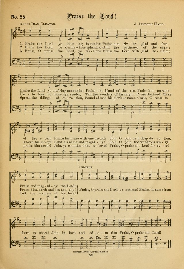 The Voice of Praise: a compilation of the very best sacred songs for use in Sunday Schools and praise services page 55