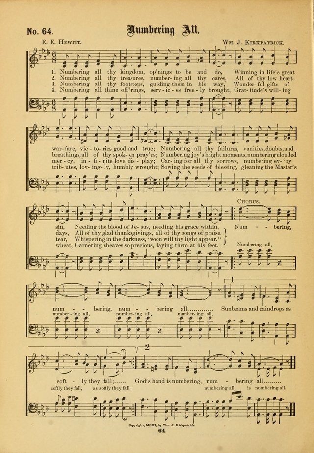 The Voice of Praise: a compilation of the very best sacred songs for use in Sunday Schools and praise services page 64