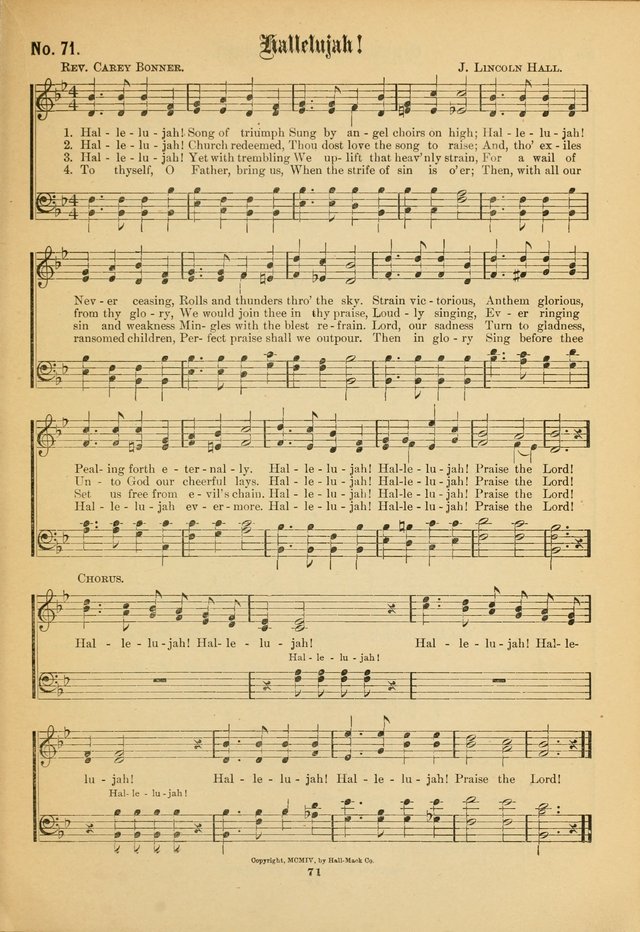 The Voice of Praise: a compilation of the very best sacred songs for use in Sunday Schools and praise services page 71