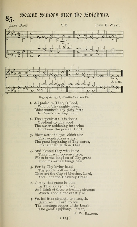 The Westminster Abbey Hymn-Book: compiled under the authority of the dean of Westminster page 103