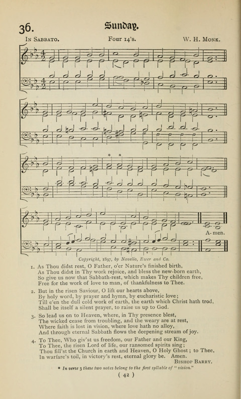 The Westminster Abbey Hymn-Book: compiled under the authority of the dean of Westminster page 42
