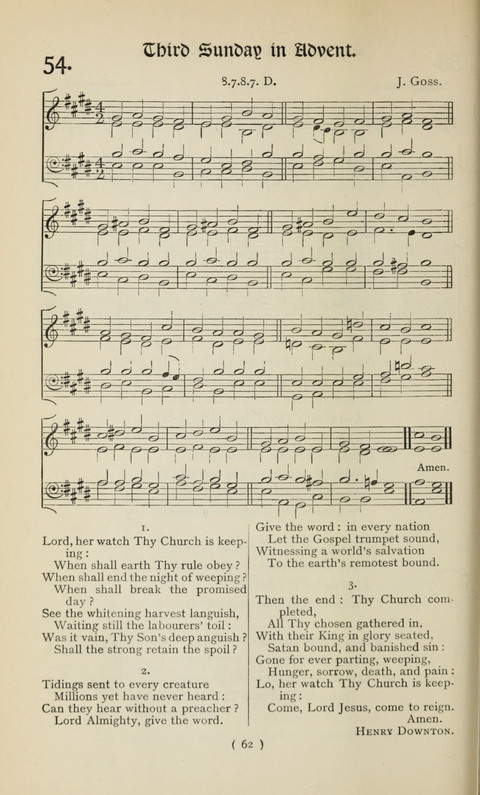 The Westminster Abbey Hymn-Book: compiled under the authority of the dean of Westminster page 62