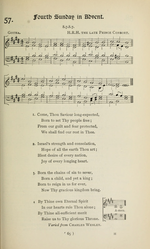 The Westminster Abbey Hymn-Book: compiled under the authority of the dean of Westminster page 65