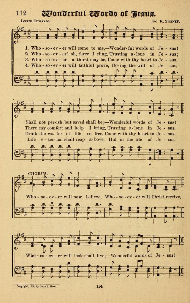 Words of Life: a collection of Hymns and Tunes for use in Gospel Meetings and other Religious Services page 112