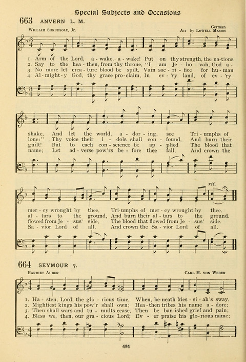 The Wesleyan Methodist Hymnal: Designed for Use in the Wesleyan Methodist Connection (or Church) of America page 424