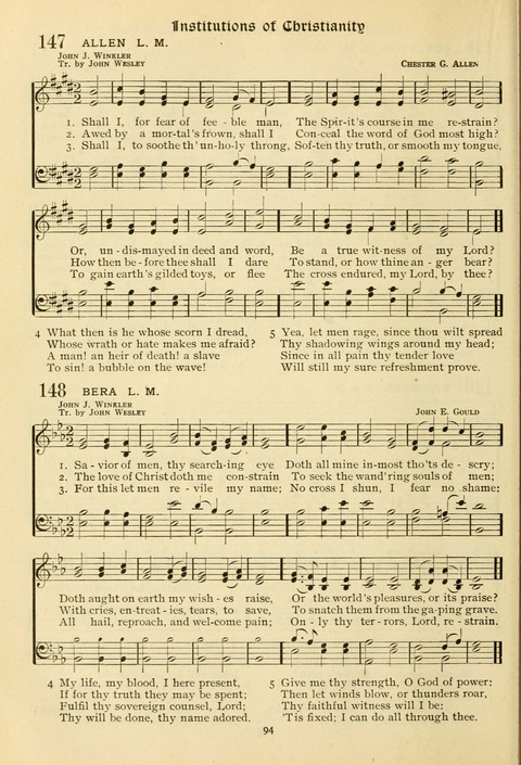 The Wesleyan Methodist Hymnal: Designed for Use in the Wesleyan Methodist Connection (or Church) of America page 94