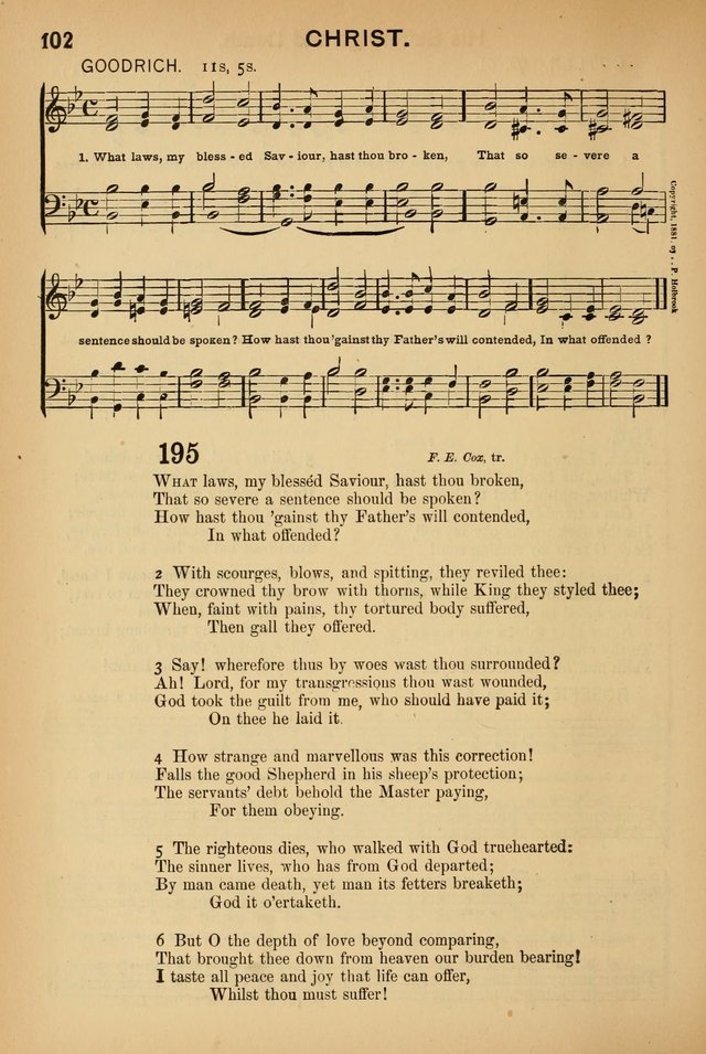 Worship in Song: a selection of hymns and tunes for the Service of the Sanctuary  page 102