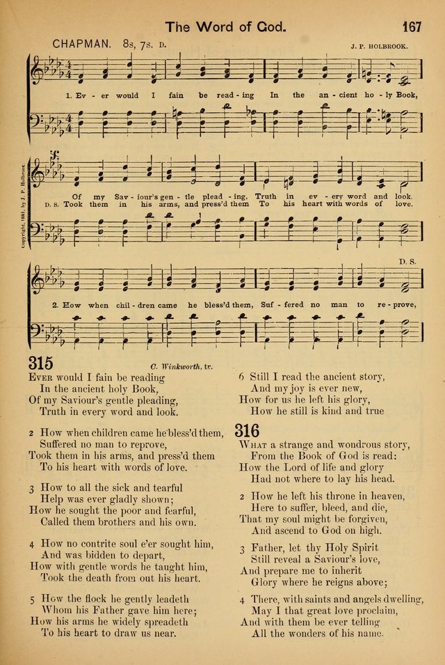 Worship in Song: a selection of hymns and tunes for the Service of the Sanctuary  page 167