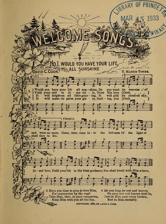 Welcome Songs page 1