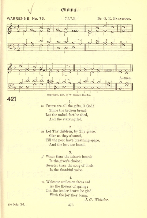 Worship Song: with accompanying tunes page 473