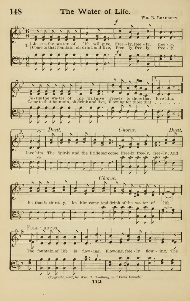Westminster Sabbath School Hymnal, a collection of hymns and tunes for use in sabbath-schools and social meetings page 113