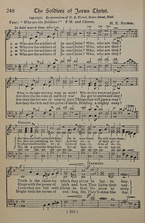 The Y.M.C.A. Hymnal: specially compiled for the use of men page 310