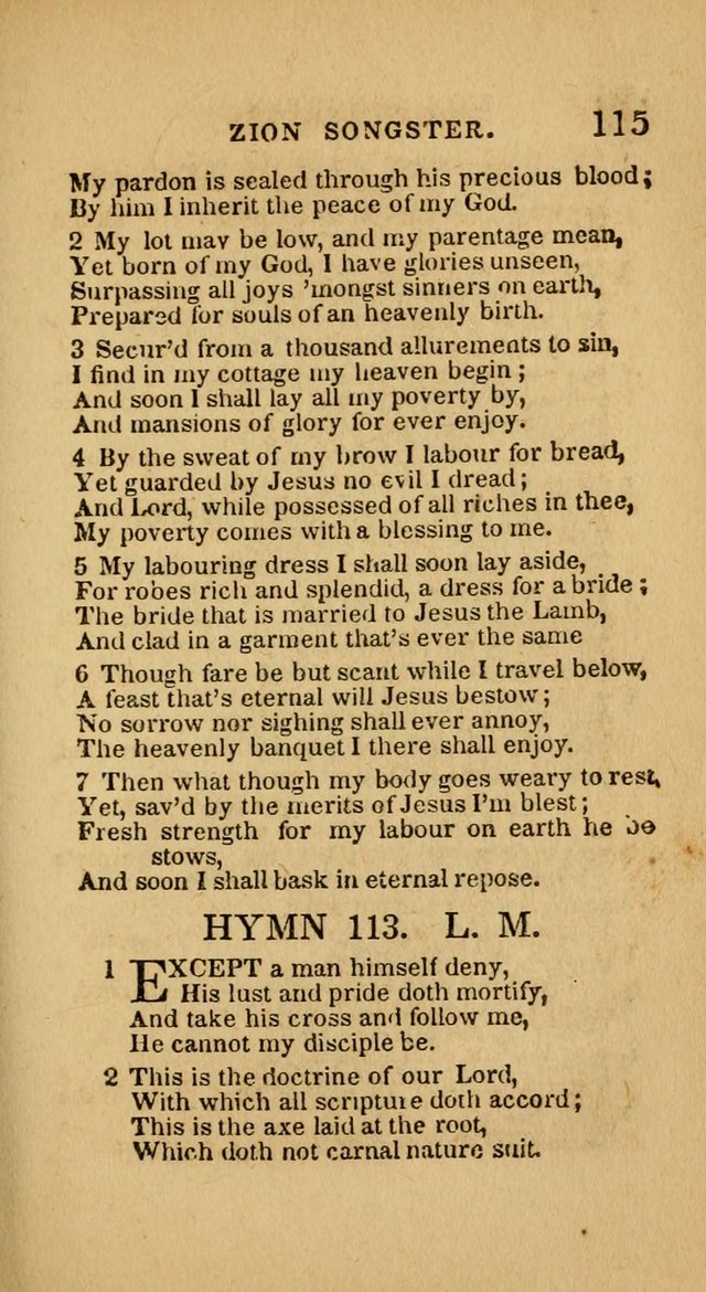 The Zion Songster: a Collection of Hymns and Spiritual Songs, generally sung at camp and prayer meetings, and in revivals of religion  (Rev. & corr.) page 118