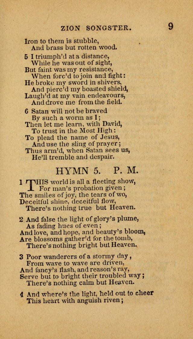 The Zion Songster: a Collection of Hymns and Spiritual Songs, generally sung at camp and prayer meetings, and in revivals of religion  (Rev. & corr.) page 12