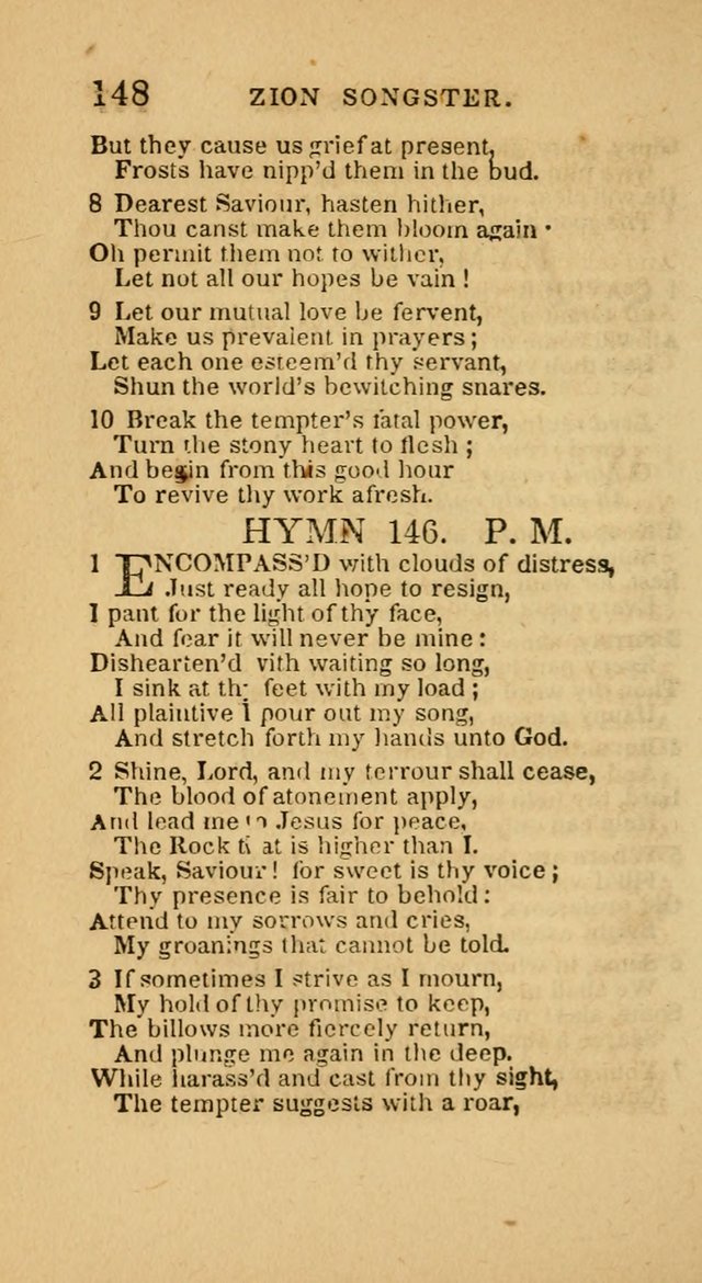 The Zion Songster: a Collection of Hymns and Spiritual Songs, generally sung at camp and prayer meetings, and in revivals of religion  (Rev. & corr.) page 151