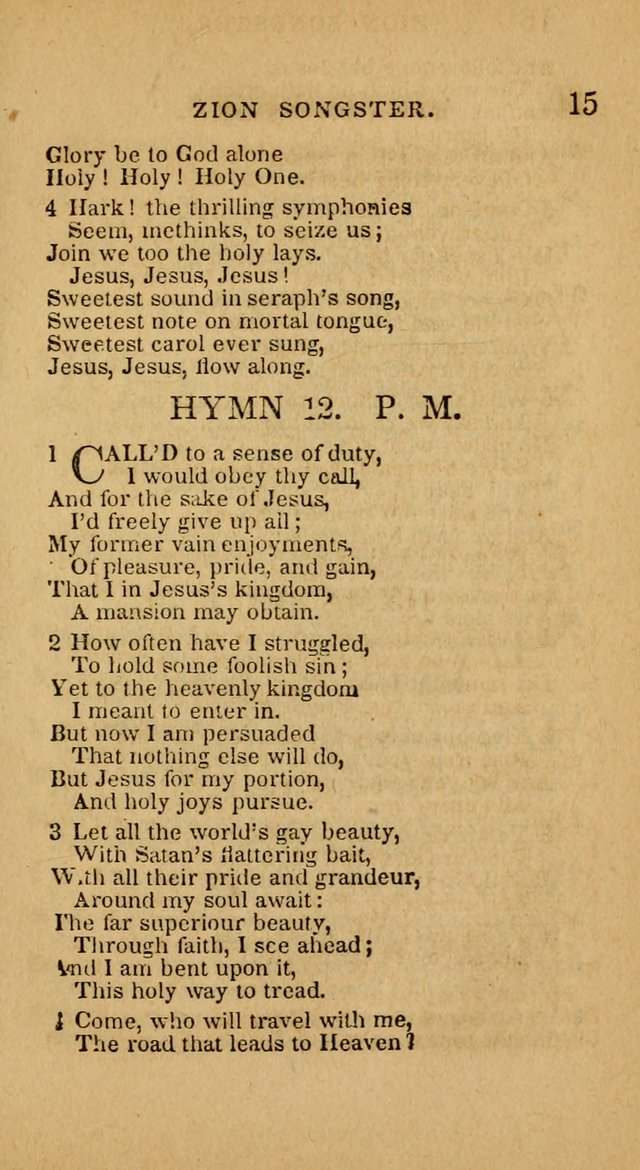 The Zion Songster: a Collection of Hymns and Spiritual Songs, generally sung at camp and prayer meetings, and in revivals of religion  (Rev. & corr.) page 18