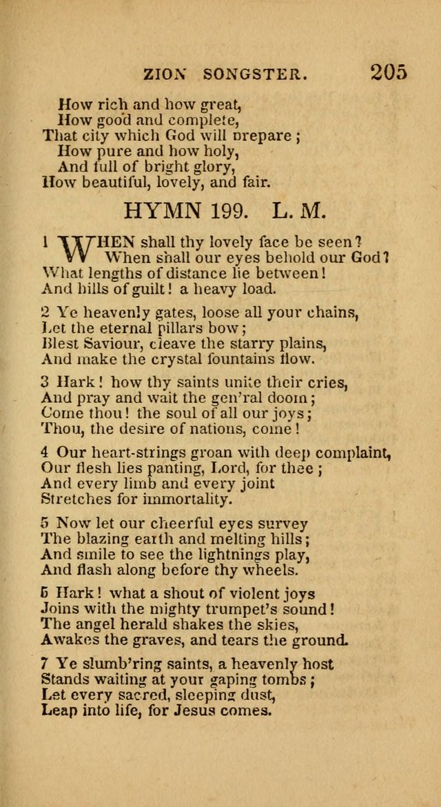 The Zion Songster: a Collection of Hymns and Spiritual Songs, generally sung at camp and prayer meetings, and in revivals of religion  (Rev. & corr.) page 208