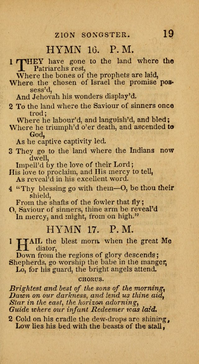 The Zion Songster: a Collection of Hymns and Spiritual Songs, generally sung at camp and prayer meetings, and in revivals of religion  (Rev. & corr.) page 22
