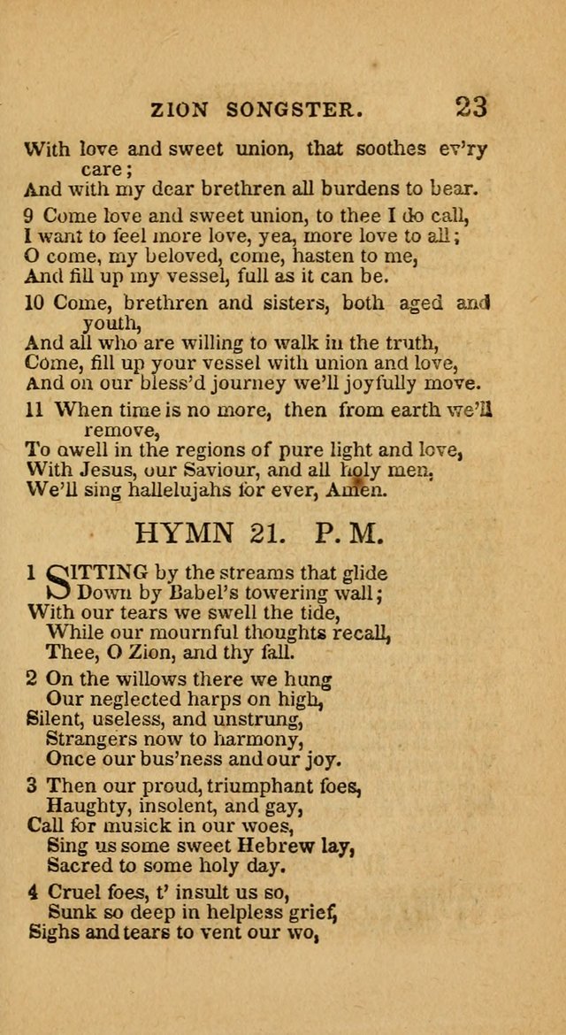 The Zion Songster: a Collection of Hymns and Spiritual Songs, generally sung at camp and prayer meetings, and in revivals of religion  (Rev. & corr.) page 26