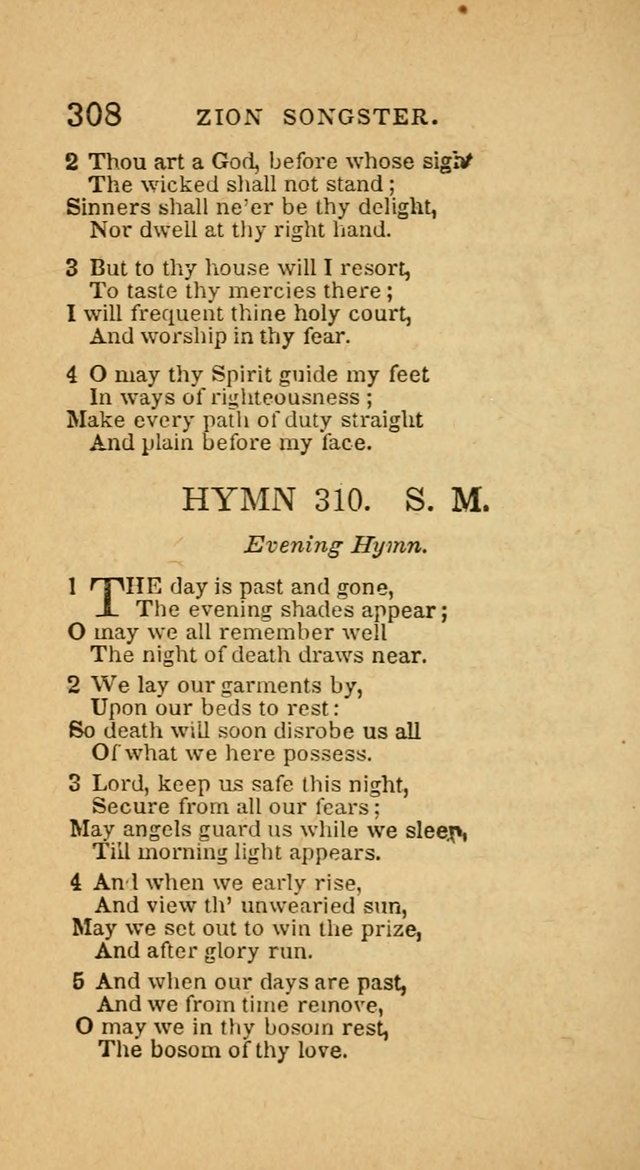 The Zion Songster: a Collection of Hymns and Spiritual Songs, generally sung at camp and prayer meetings, and in revivals of religion  (Rev. & corr.) page 311