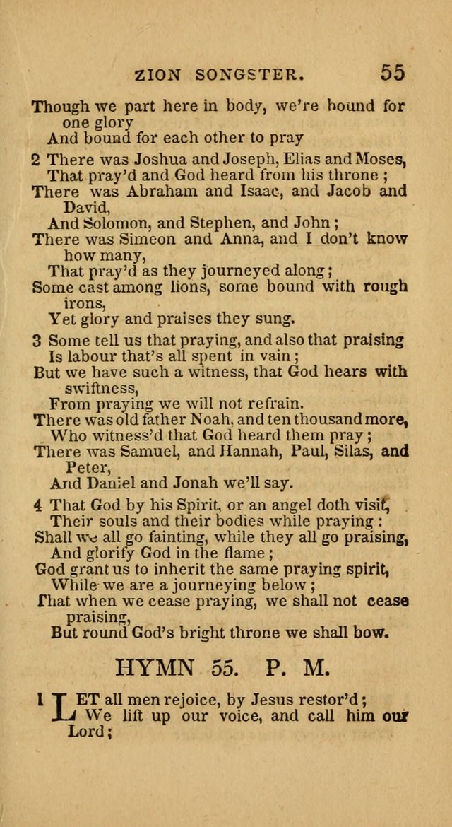 The Zion Songster: a Collection of Hymns and Spiritual Songs, generally sung at camp and prayer meetings, and in revivals of religion  (Rev. & corr.) page 58