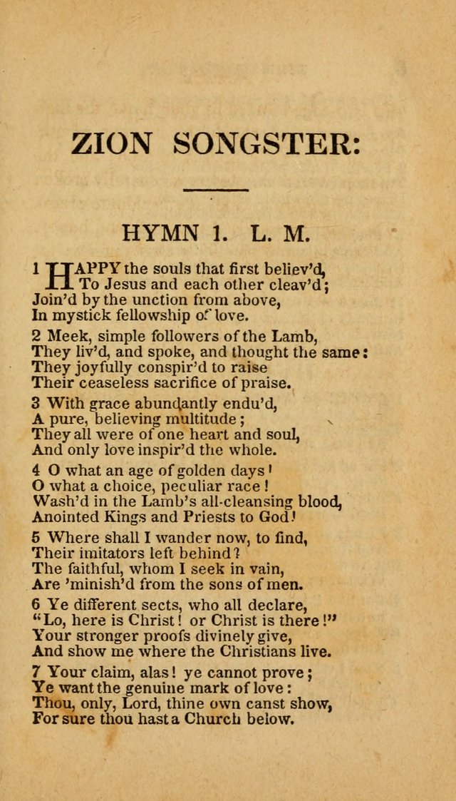 The Zion Songster: a Collection of Hymns and Spiritual Songs, generally sung at camp and prayer meetings, and in revivals of religion  (Rev. & corr.) page 8