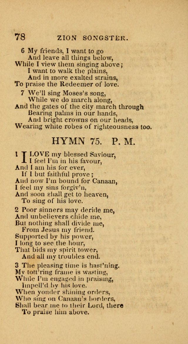 The Zion Songster: a Collection of Hymns and Spiritual Songs, generally sung at camp and prayer meetings, and in revivals of religion  (Rev. & corr.) page 81