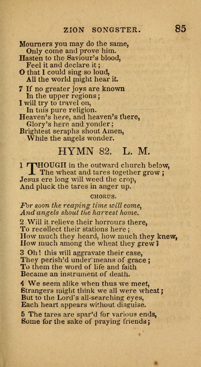 The Zion Songster: a Collection of Hymns and Spiritual Songs, generally sung at camp and prayer meetings, and in revivals of religion  (Rev. & corr.) page 88